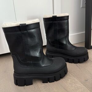 H&M Black Winter & Rain Boots with Cream Lining